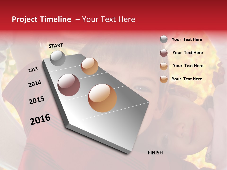 Four Smiling Children In Huddle On Autumn Day With Boy Prominent PowerPoint Template