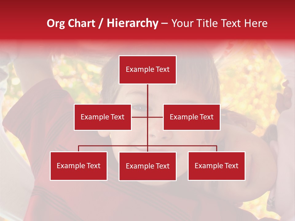 Four Smiling Children In Huddle On Autumn Day With Boy Prominent PowerPoint Template