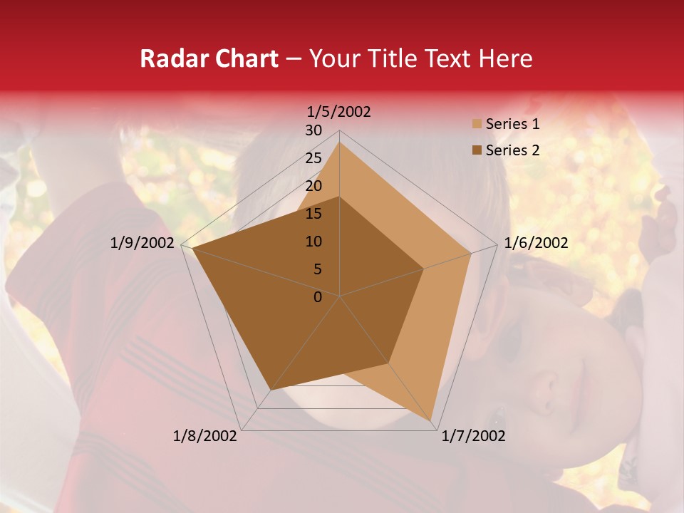 Four Smiling Children In Huddle On Autumn Day With Boy Prominent PowerPoint Template