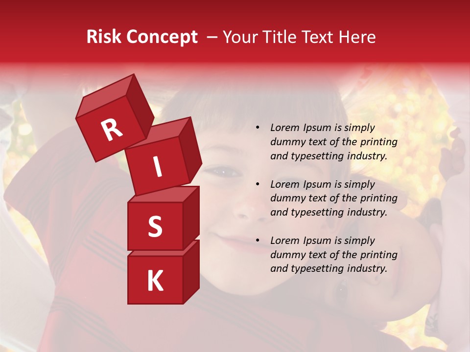 Four Smiling Children In Huddle On Autumn Day With Boy Prominent PowerPoint Template