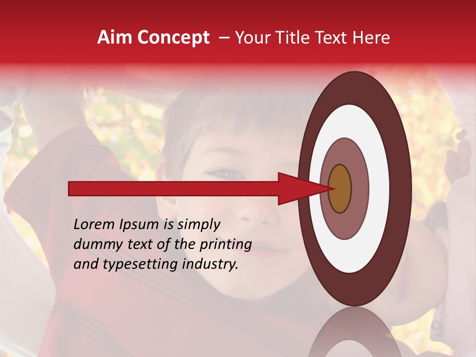 Four Smiling Children In Huddle On Autumn Day With Boy Prominent PowerPoint Template