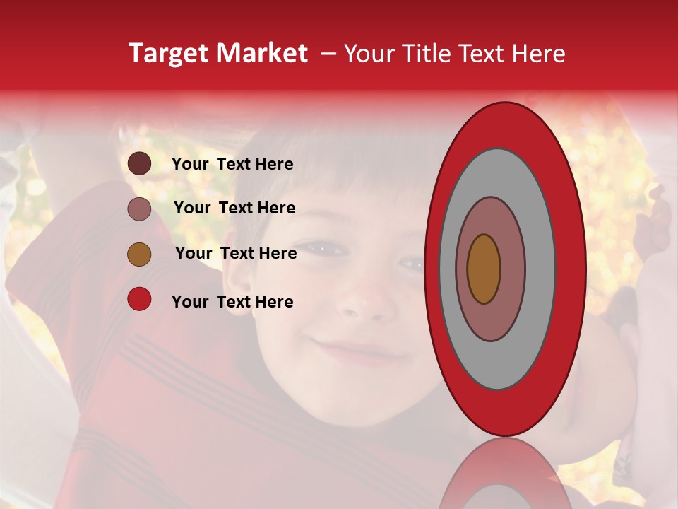 Four Smiling Children In Huddle On Autumn Day With Boy Prominent PowerPoint Template