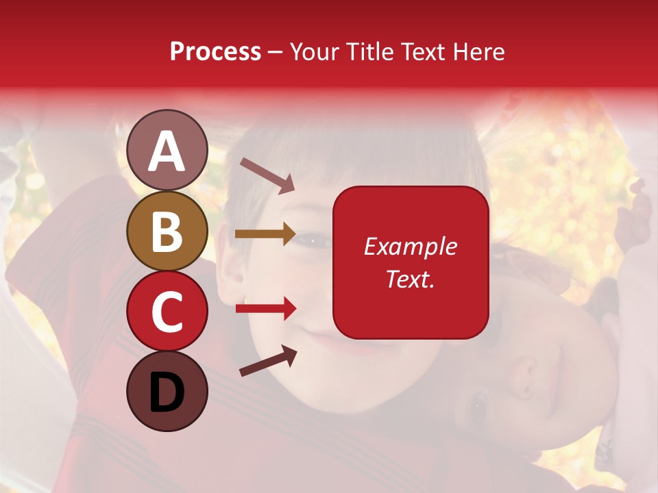 Four Smiling Children In Huddle On Autumn Day With Boy Prominent PowerPoint Template