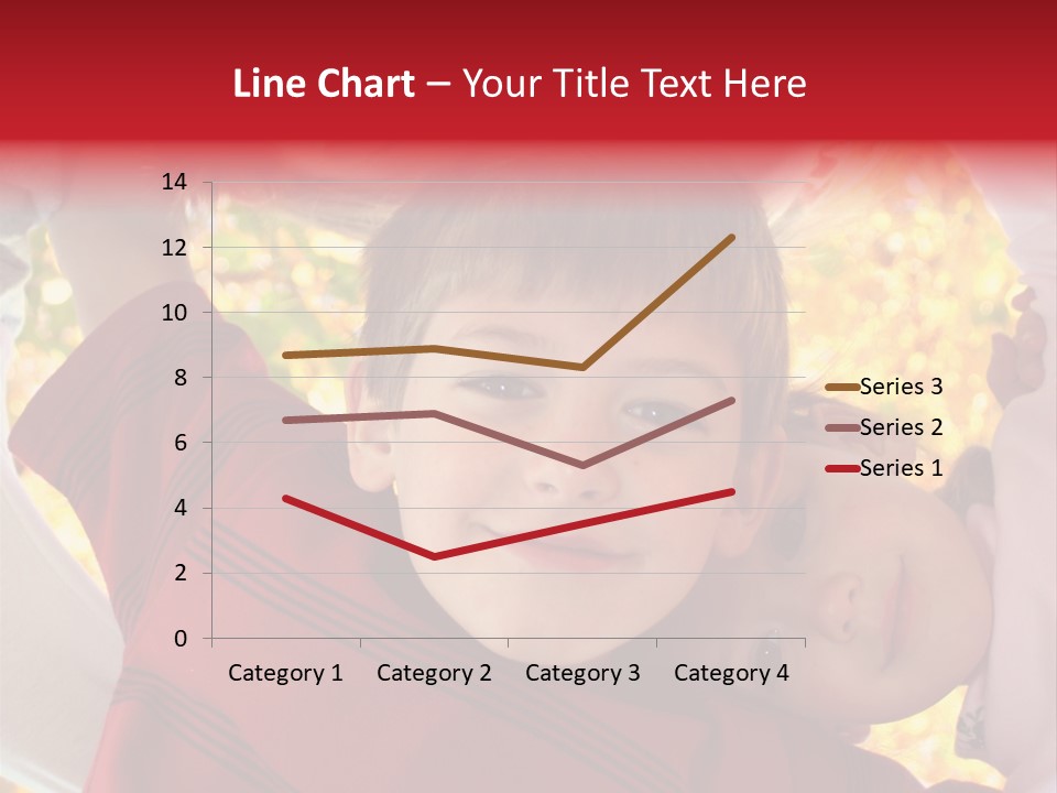 Four Smiling Children In Huddle On Autumn Day With Boy Prominent PowerPoint Template