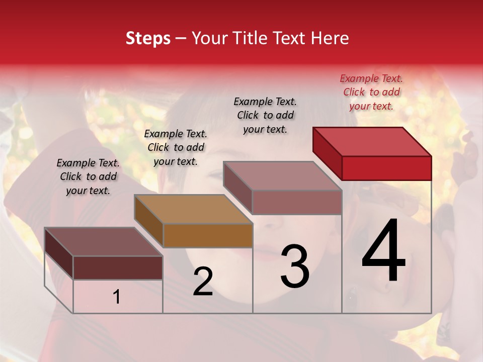 Four Smiling Children In Huddle On Autumn Day With Boy Prominent PowerPoint Template