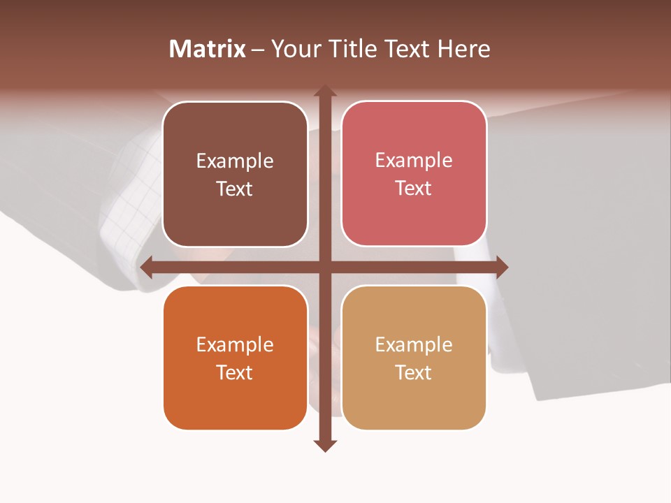 Two Men Shaking Hands Over A White Background PowerPoint Template