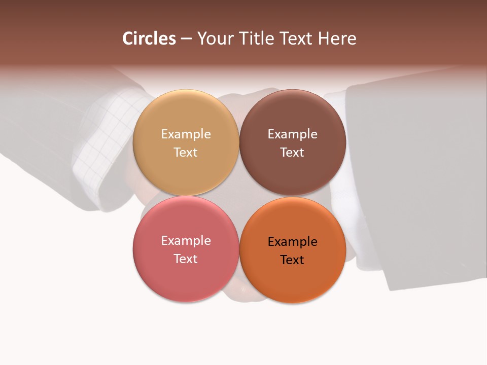 Two Men Shaking Hands Over A White Background PowerPoint Template