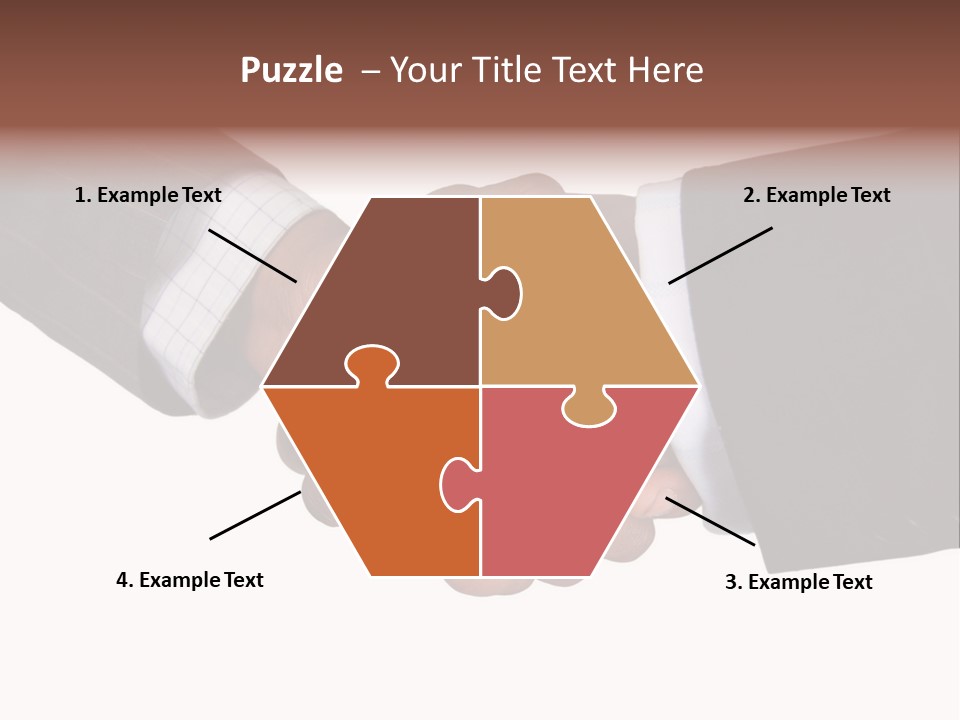 Two Men Shaking Hands Over A White Background PowerPoint Template