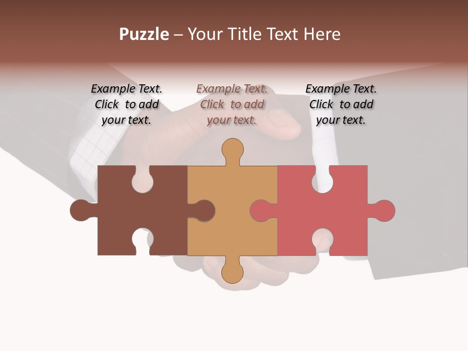 Two Men Shaking Hands Over A White Background PowerPoint Template