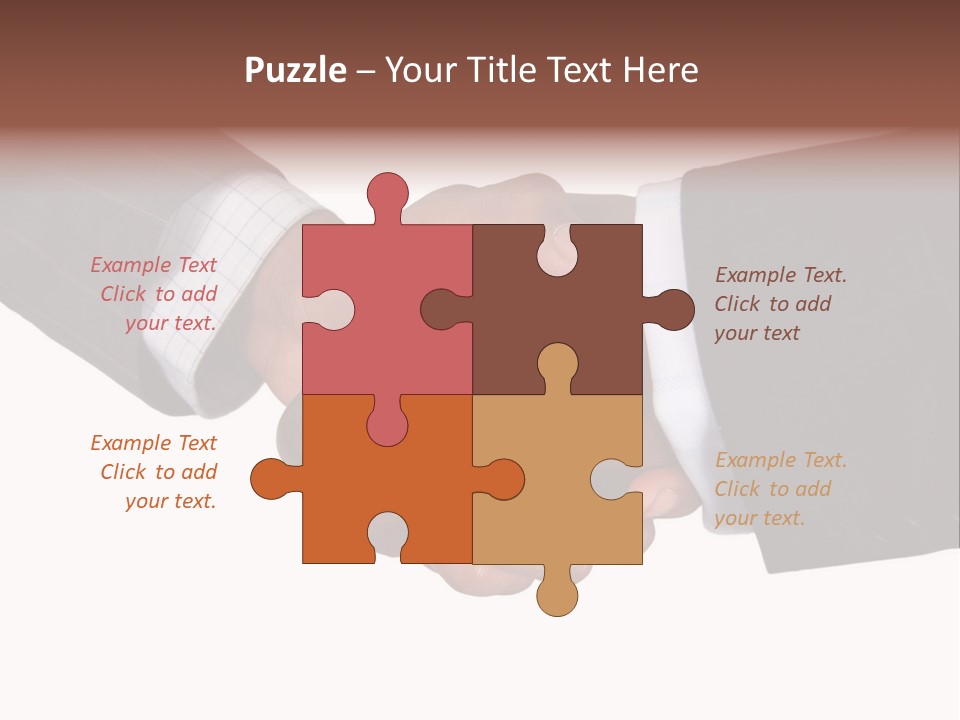 Two Men Shaking Hands Over A White Background PowerPoint Template