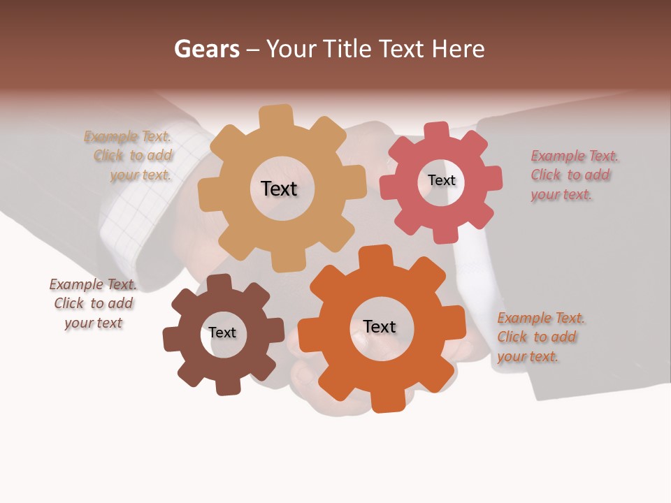 Two Men Shaking Hands Over A White Background PowerPoint Template