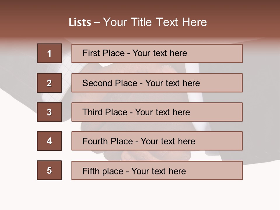 Two Men Shaking Hands Over A White Background PowerPoint Template
