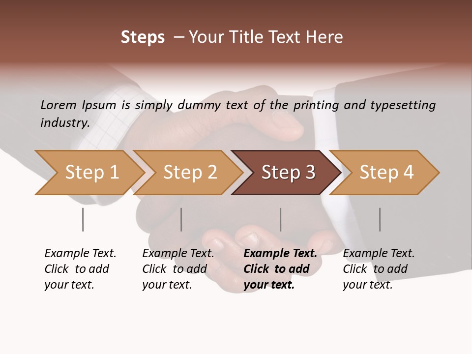 Two Men Shaking Hands Over A White Background PowerPoint Template