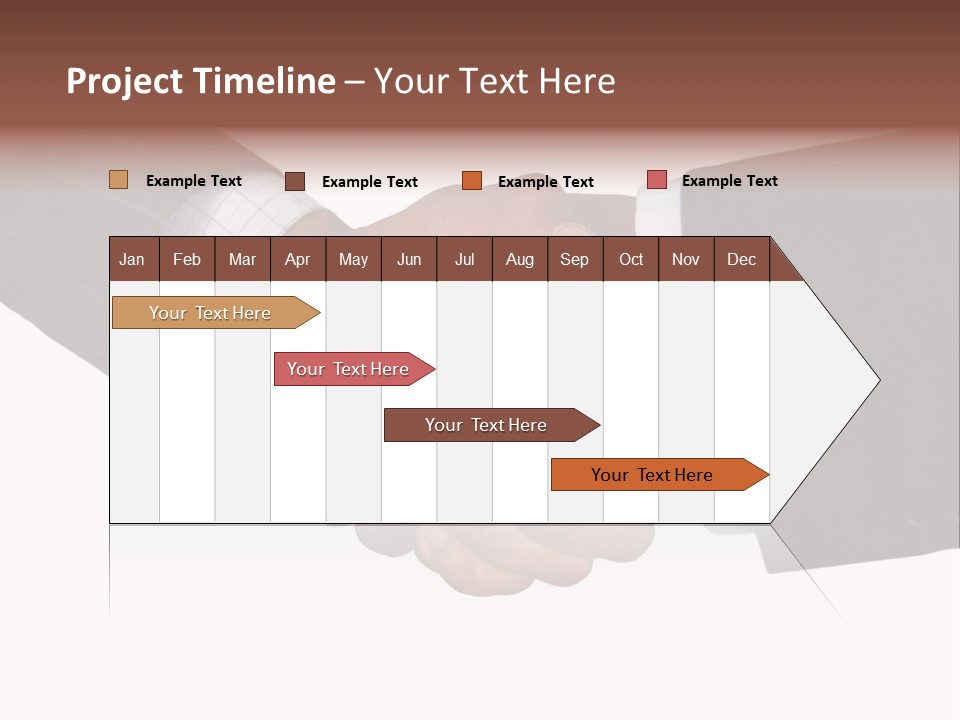 Two Men Shaking Hands Over A White Background PowerPoint Template