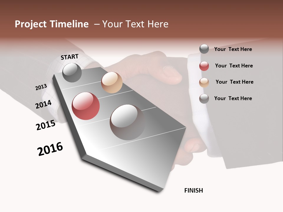 Two Men Shaking Hands Over A White Background PowerPoint Template