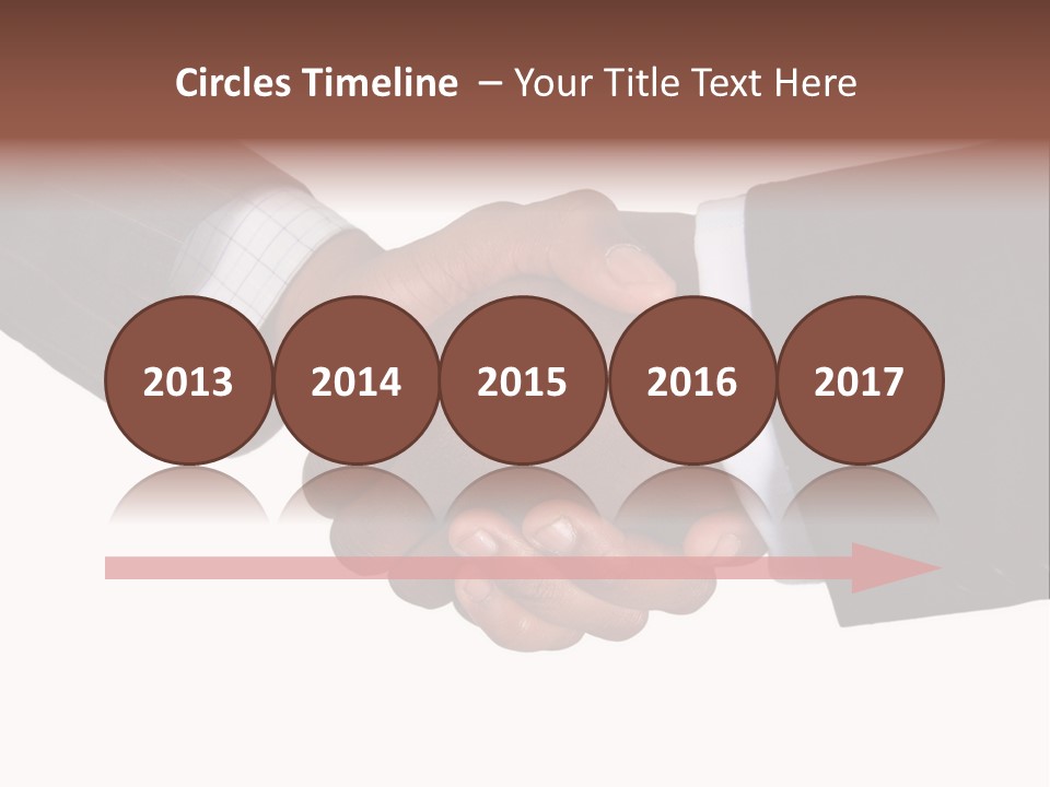 Two Men Shaking Hands Over A White Background PowerPoint Template