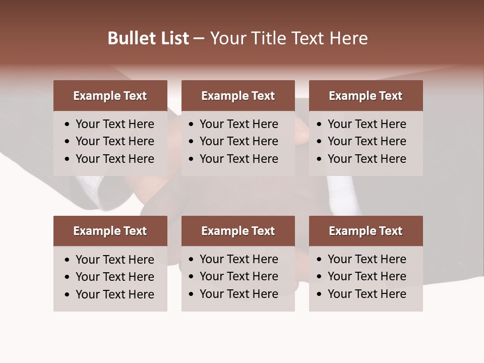 Two Men Shaking Hands Over A White Background PowerPoint Template