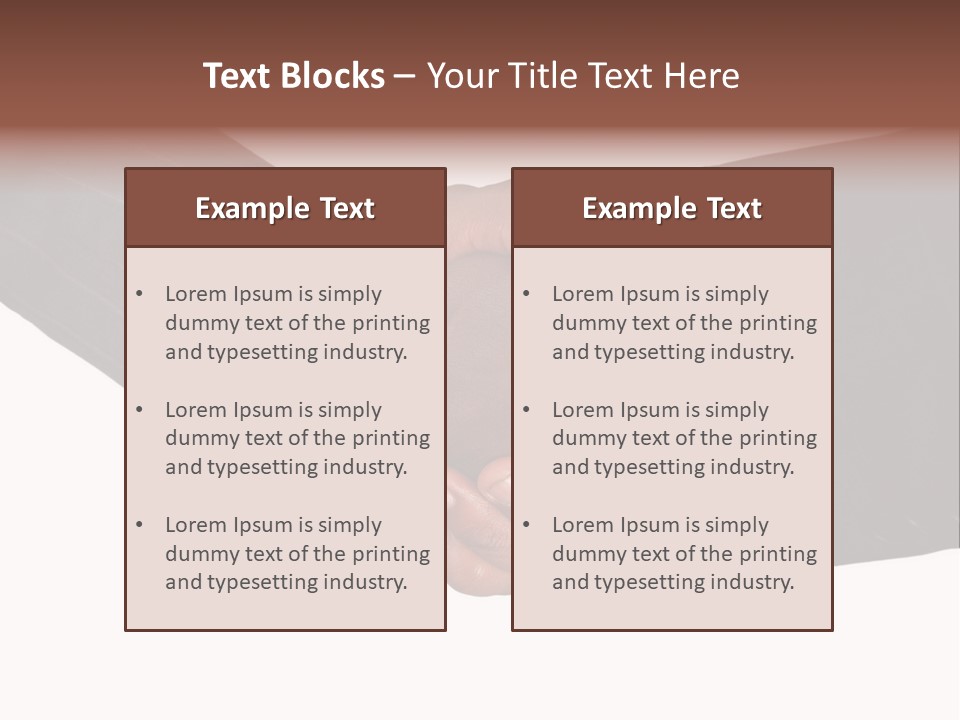 Two Men Shaking Hands Over A White Background PowerPoint Template