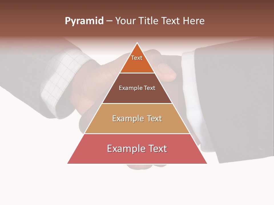 Two Men Shaking Hands Over A White Background PowerPoint Template