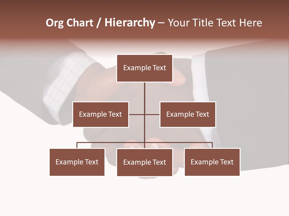 Two Men Shaking Hands Over A White Background PowerPoint Template