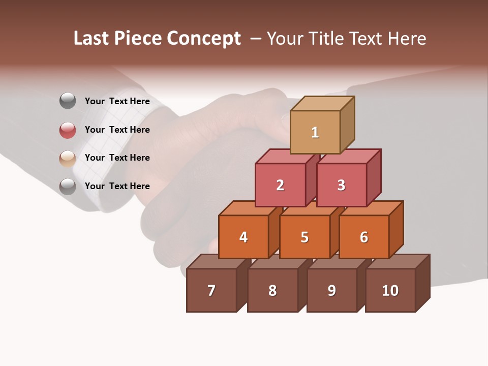 Two Men Shaking Hands Over A White Background PowerPoint Template