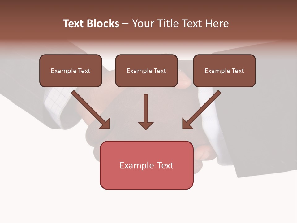 Two Men Shaking Hands Over A White Background PowerPoint Template