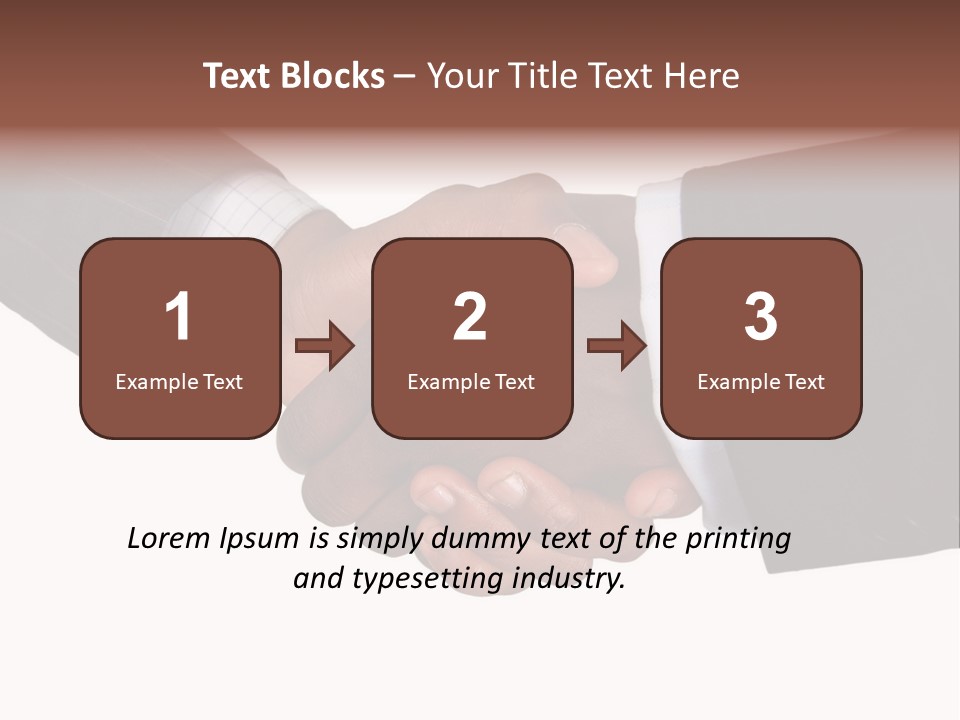 Two Men Shaking Hands Over A White Background PowerPoint Template