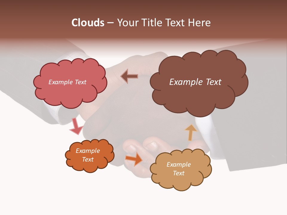 Two Men Shaking Hands Over A White Background PowerPoint Template