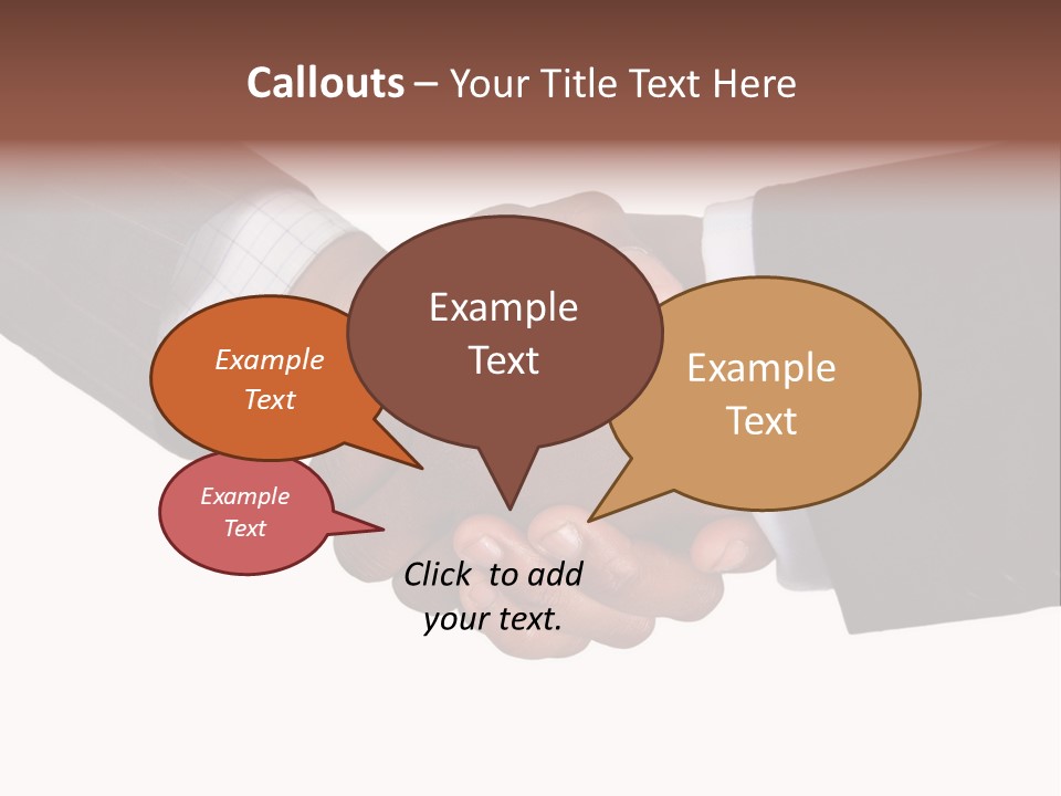 Two Men Shaking Hands Over A White Background PowerPoint Template