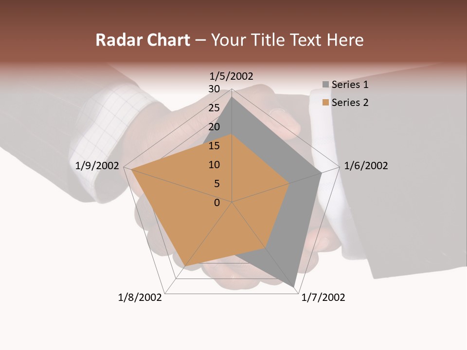 Two Men Shaking Hands Over A White Background PowerPoint Template
