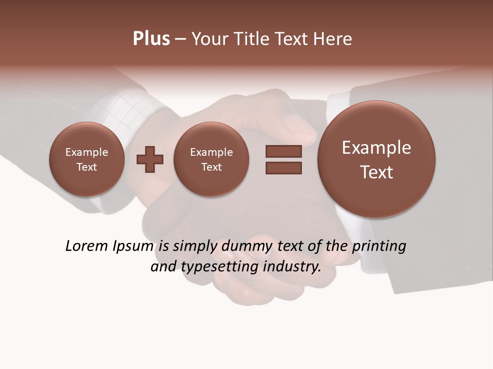 Two Men Shaking Hands Over A White Background PowerPoint Template