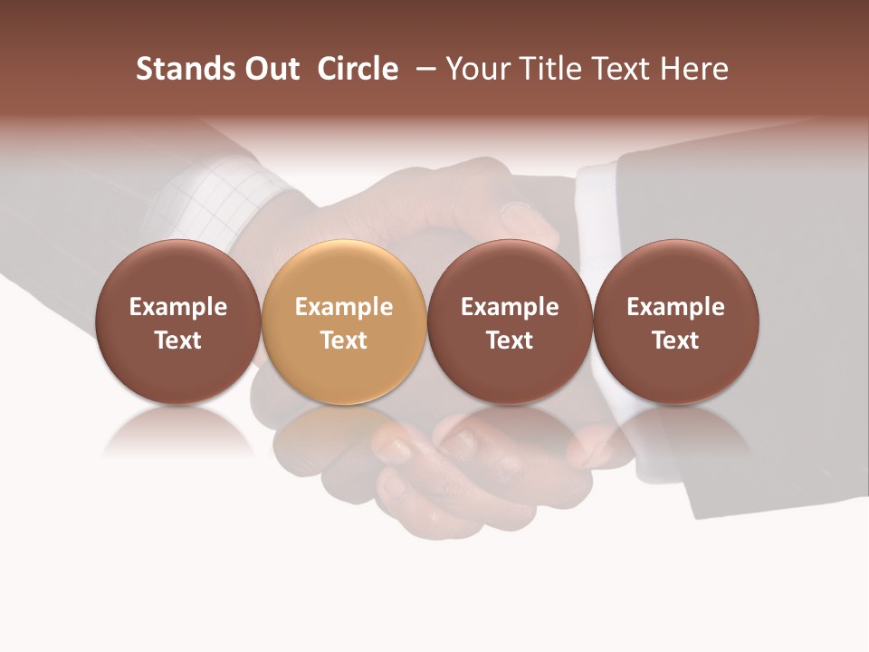 Two Men Shaking Hands Over A White Background PowerPoint Template