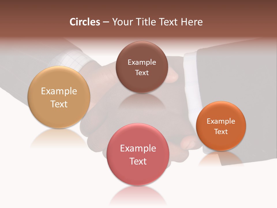 Two Men Shaking Hands Over A White Background PowerPoint Template