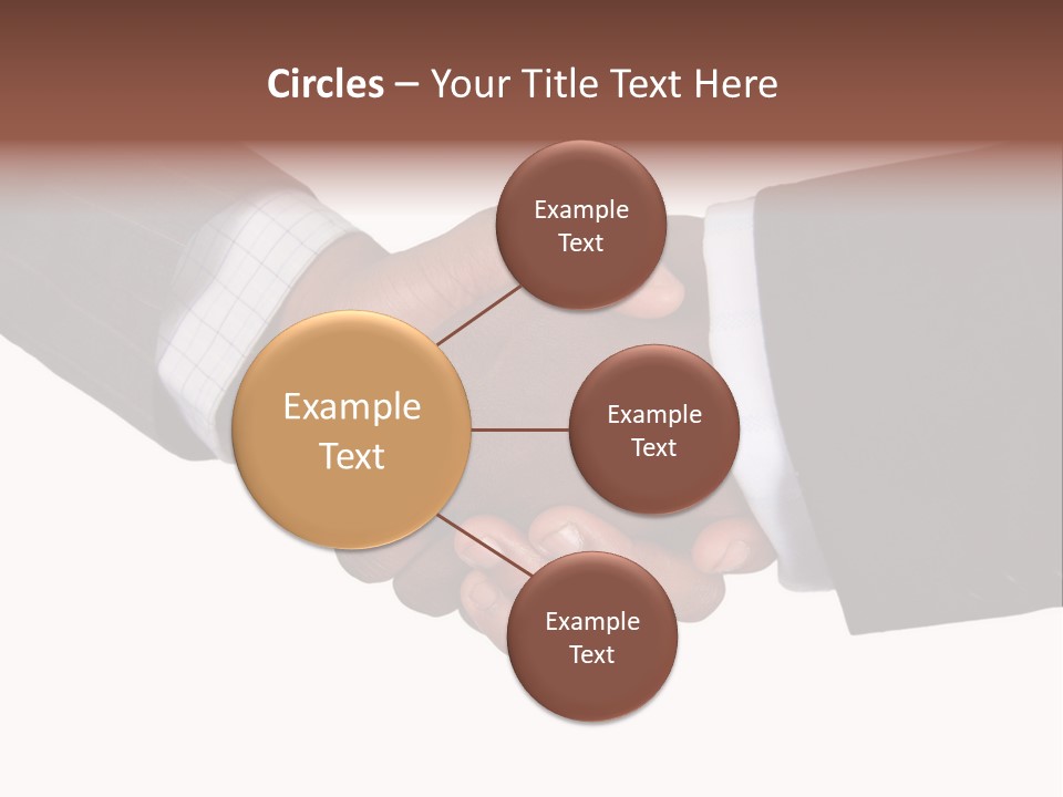 Two Men Shaking Hands Over A White Background PowerPoint Template