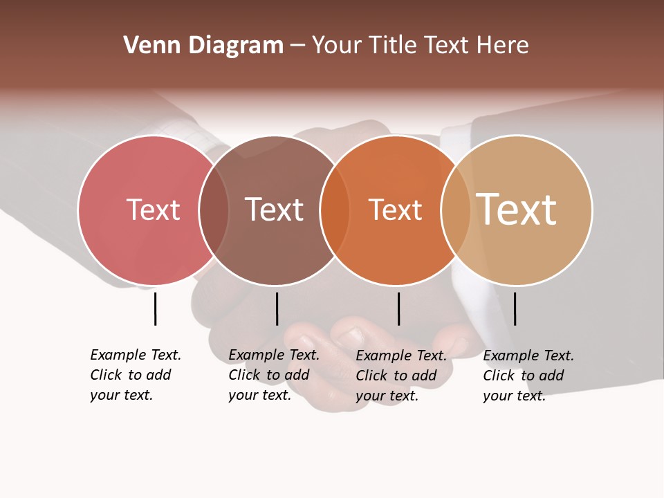 Two Men Shaking Hands Over A White Background PowerPoint Template