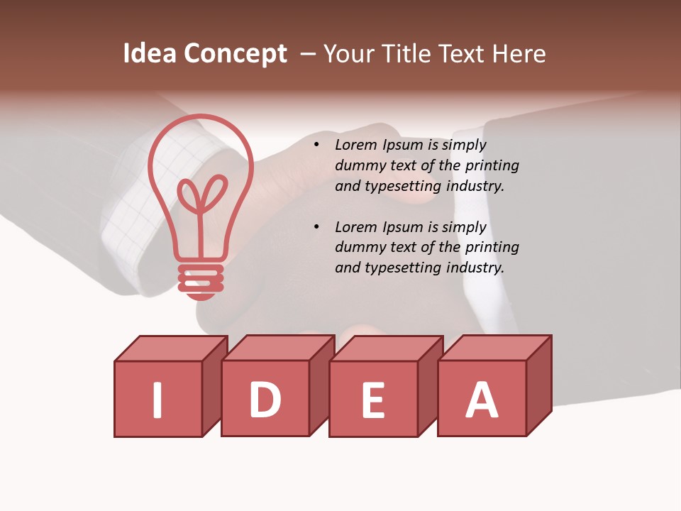 Two Men Shaking Hands Over A White Background PowerPoint Template