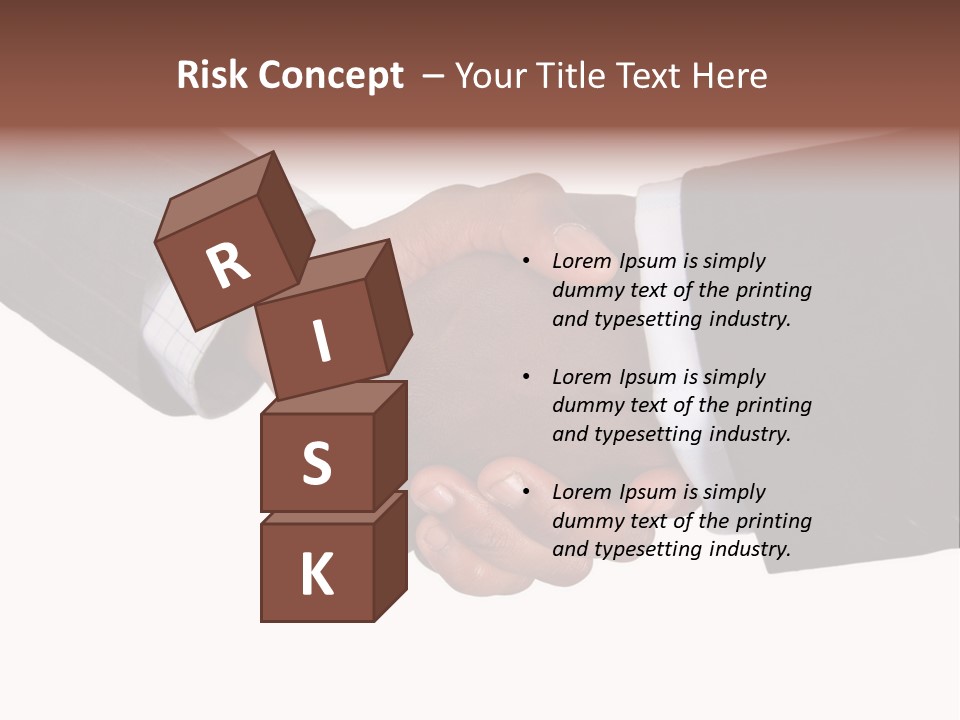 Two Men Shaking Hands Over A White Background PowerPoint Template