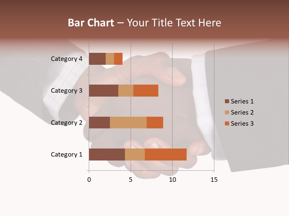 Two Men Shaking Hands Over A White Background PowerPoint Template