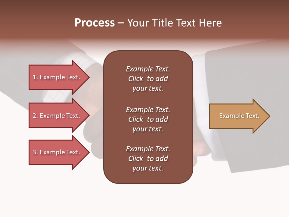 Two Men Shaking Hands Over A White Background PowerPoint Template
