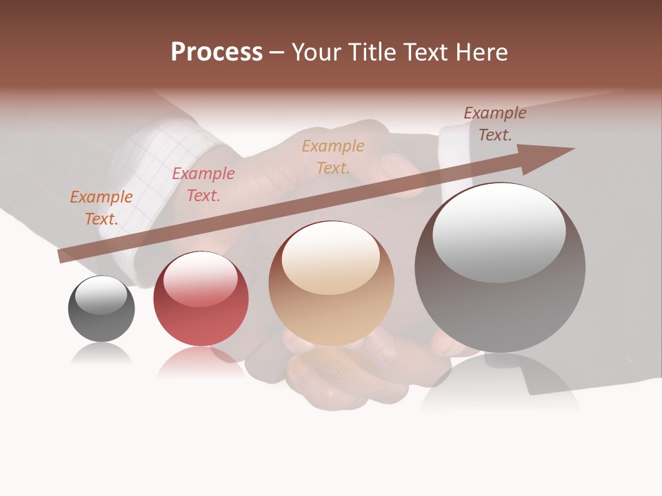 Two Men Shaking Hands Over A White Background PowerPoint Template