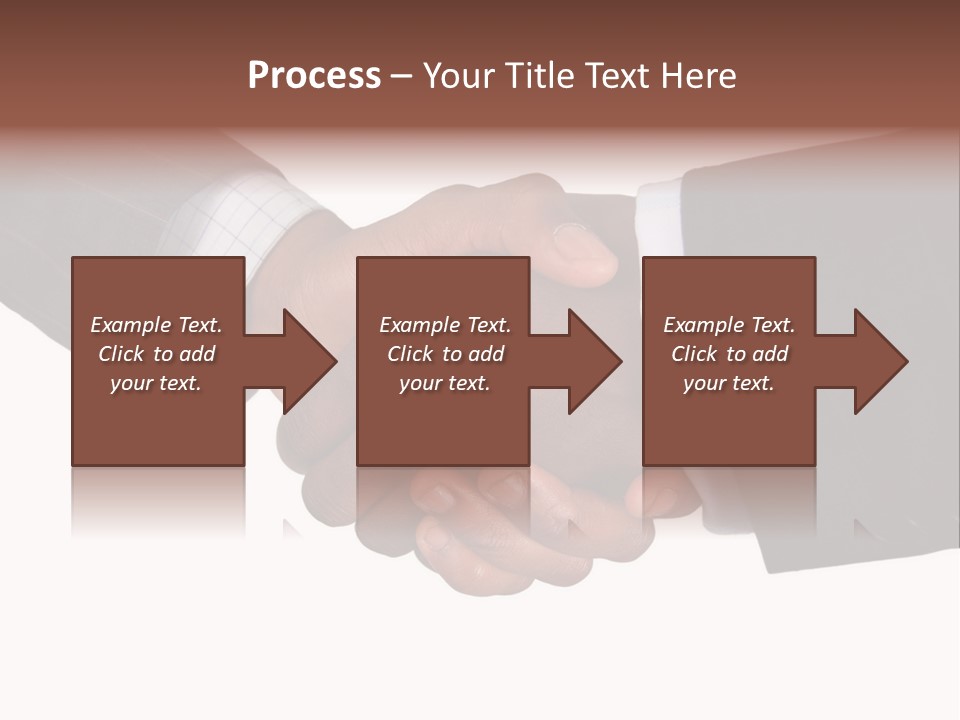 Two Men Shaking Hands Over A White Background PowerPoint Template