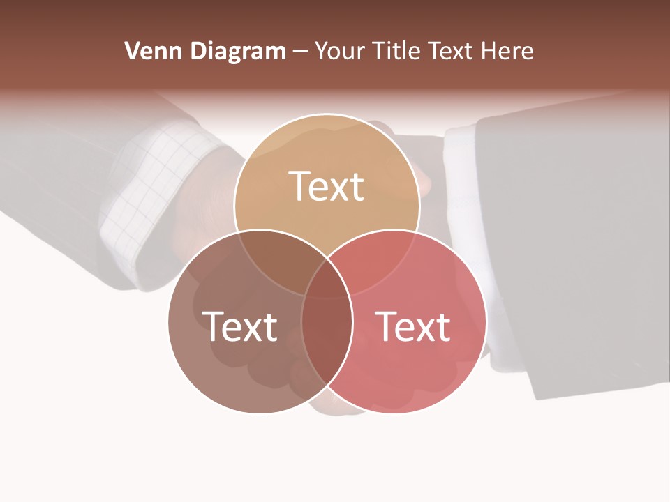 Two Men Shaking Hands Over A White Background PowerPoint Template