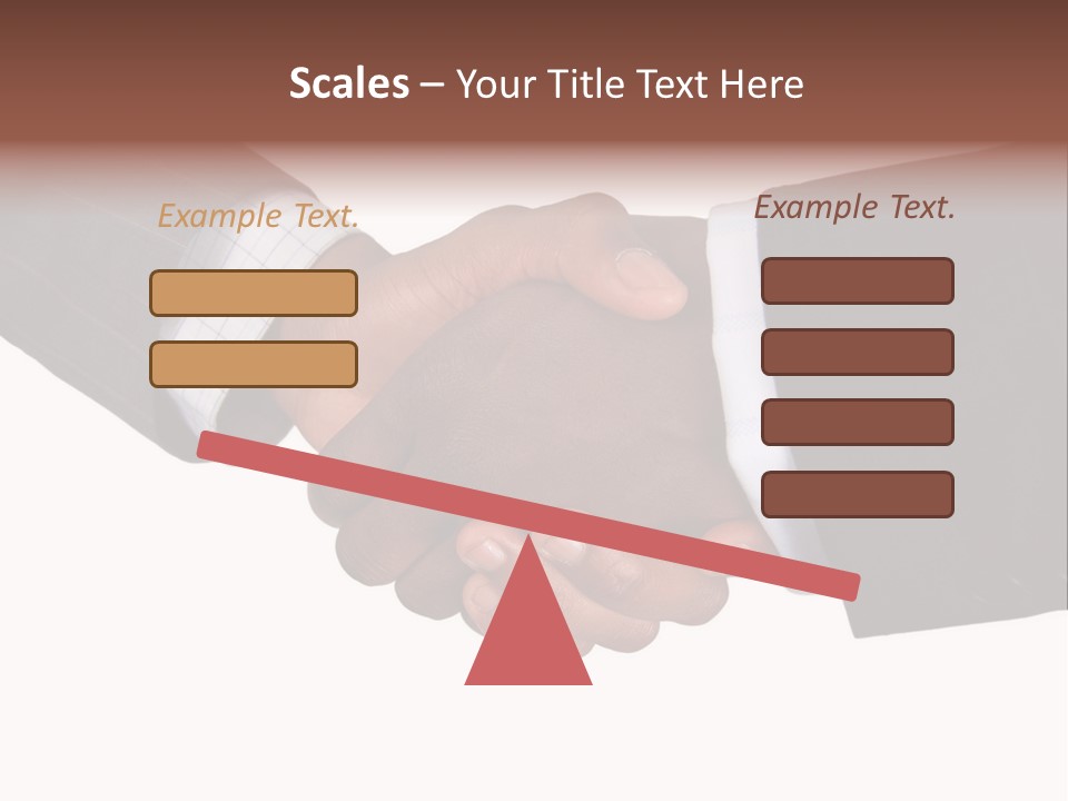 Two Men Shaking Hands Over A White Background PowerPoint Template