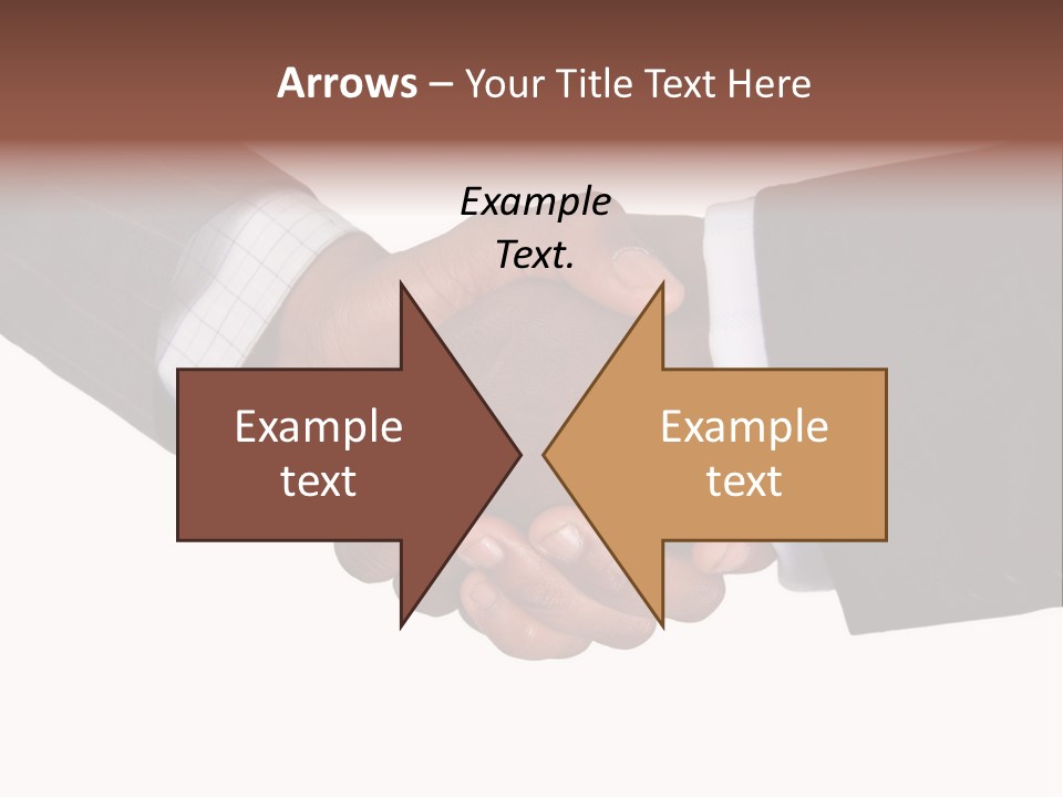 Two Men Shaking Hands Over A White Background PowerPoint Template