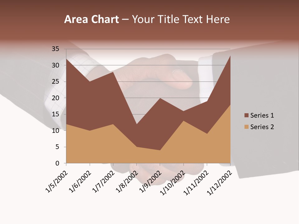 Two Men Shaking Hands Over A White Background PowerPoint Template