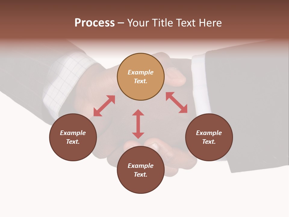 Two Men Shaking Hands Over A White Background PowerPoint Template