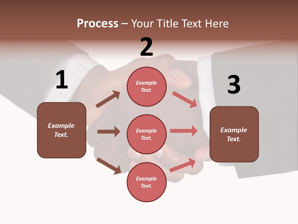 Two Men Shaking Hands Over A White Background PowerPoint Template