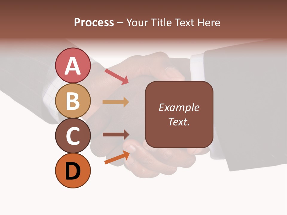 Two Men Shaking Hands Over A White Background PowerPoint Template