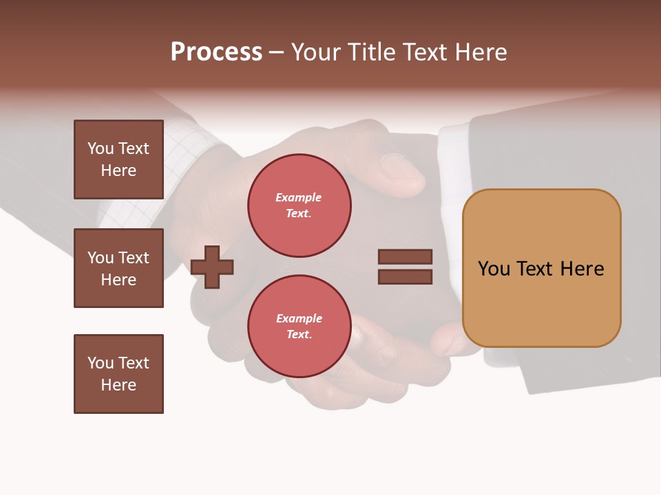 Two Men Shaking Hands Over A White Background PowerPoint Template