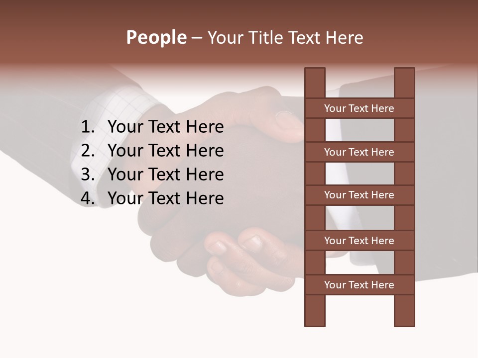 Two Men Shaking Hands Over A White Background PowerPoint Template